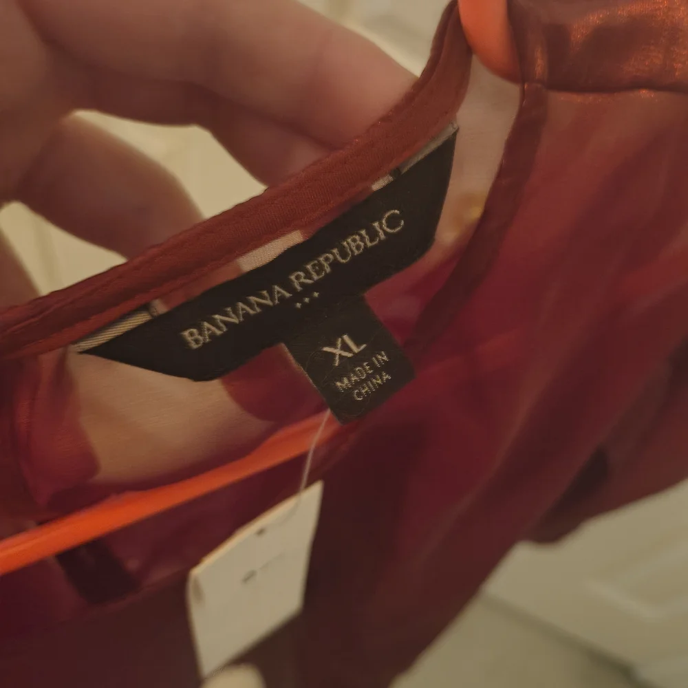Banana Republic Burnt Orange Sheer Blouse - Picture 3 of 4